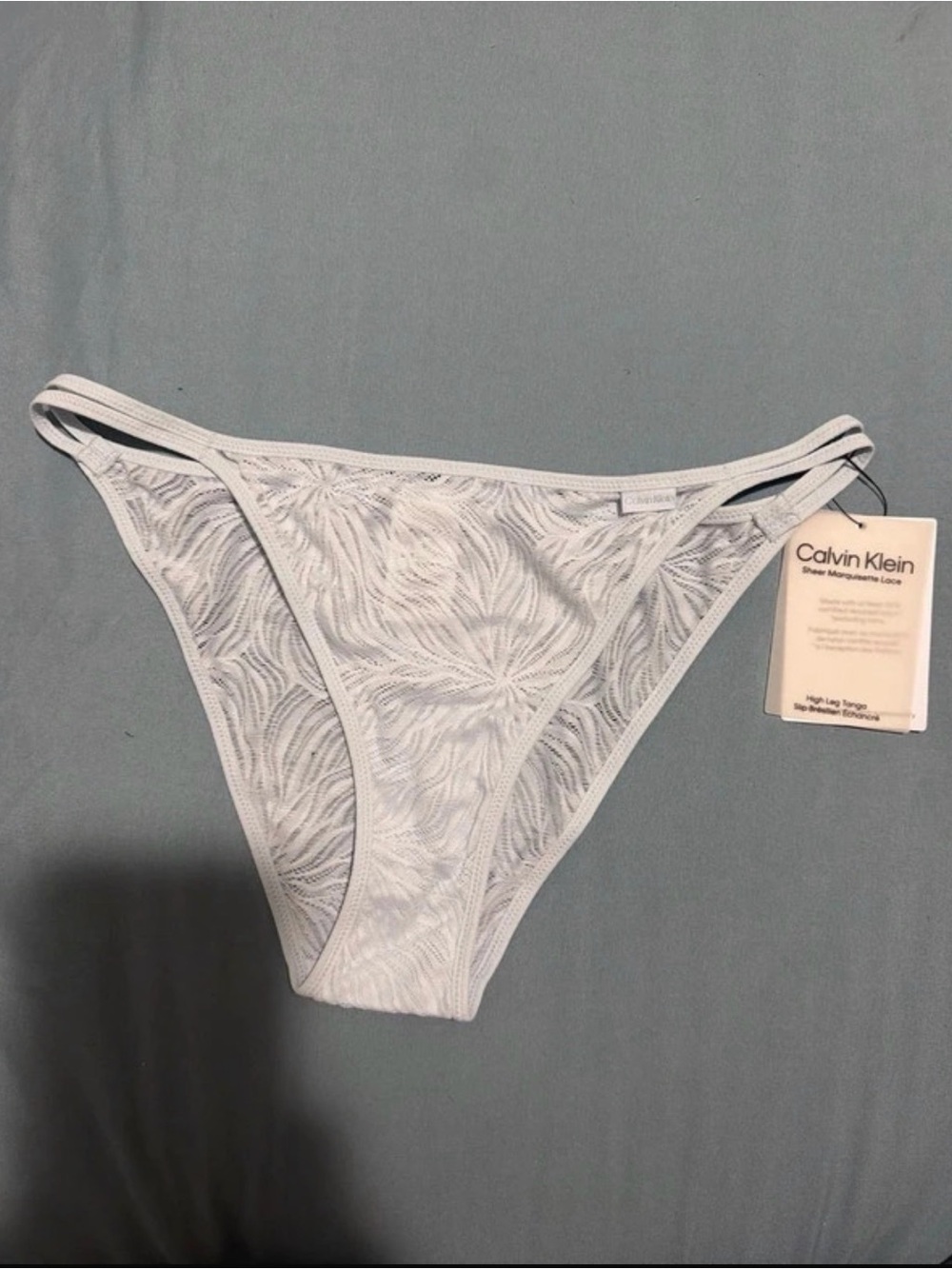 Calvin Klein White Sheer Lace Bikini Panty